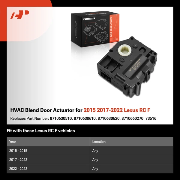 HVAC Blend Door Actuator for 2015 2017-2022 Lexus RC F
