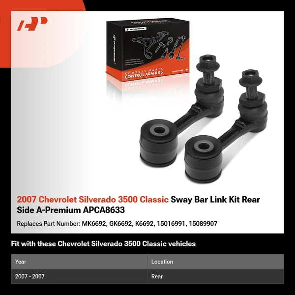 2007 Chevrolet Silverado 3500 Classic Sway Bar Link Kit Rear Side A-Premium APCA8633