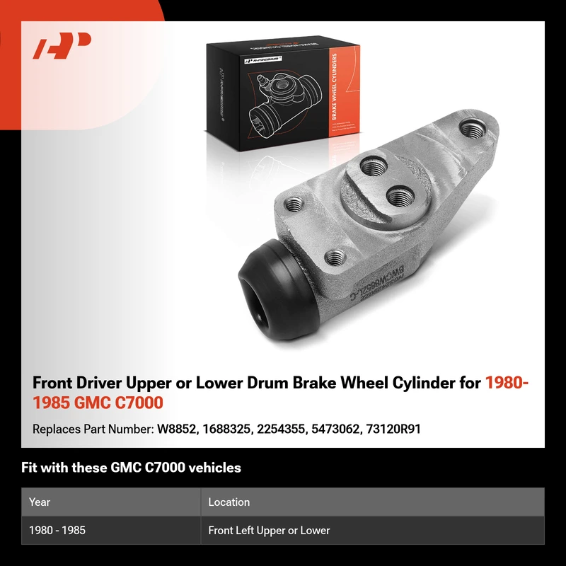 Front Driver Upper or Lower Drum Brake Wheel Cylinder for 1980-1985 GMC C7000