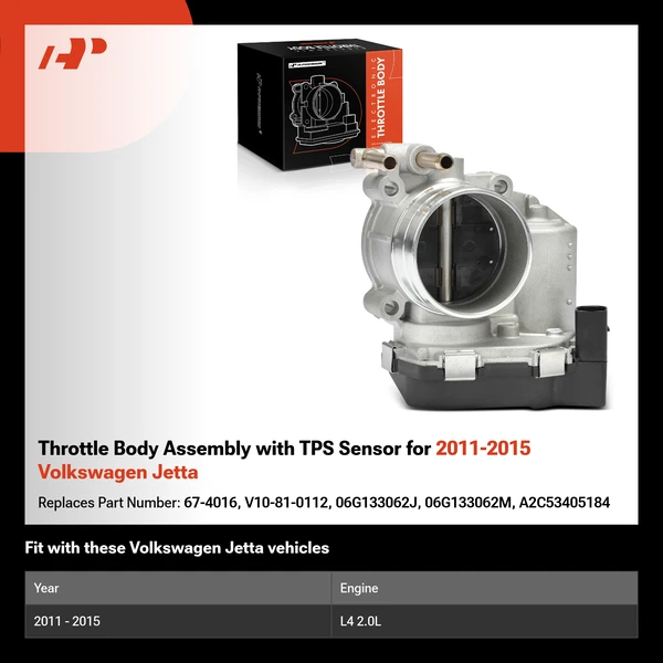 Throttle Body Assembly with TPS Sensor for 2011-2015 Volkswagen Jetta