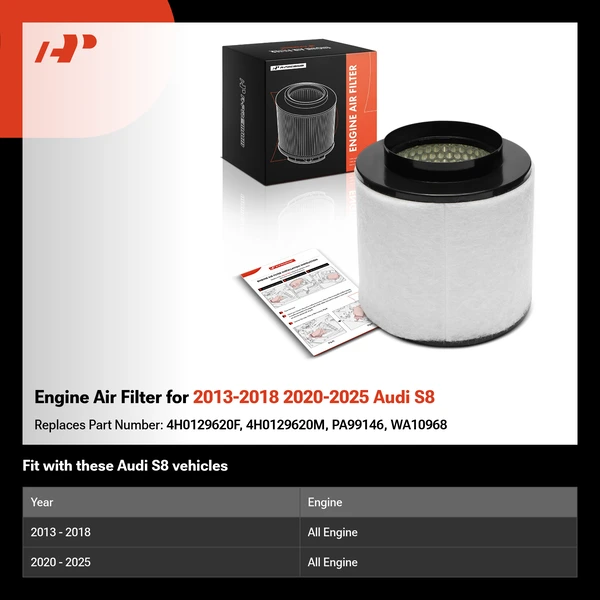 Engine Air Filter for 2013-2018 2020-2025 Audi S8