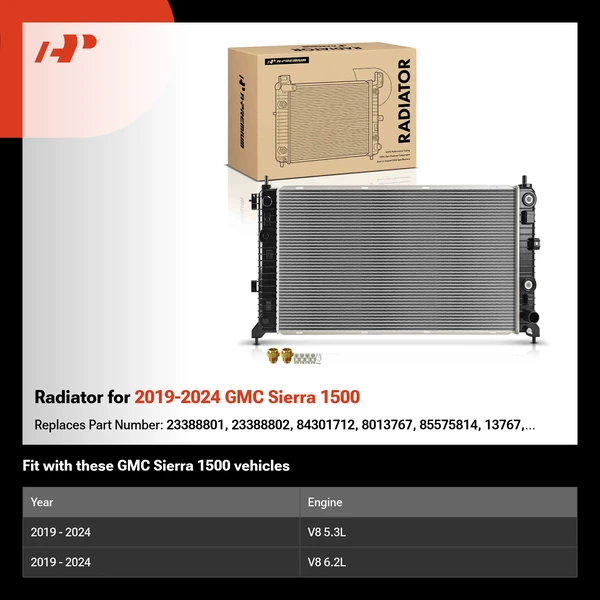 Radiator for 2019-2024 GMC Sierra 1500