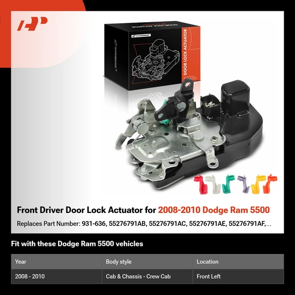 Front Driver Door Lock Actuator for 2008-2010 Dodge Ram 5500