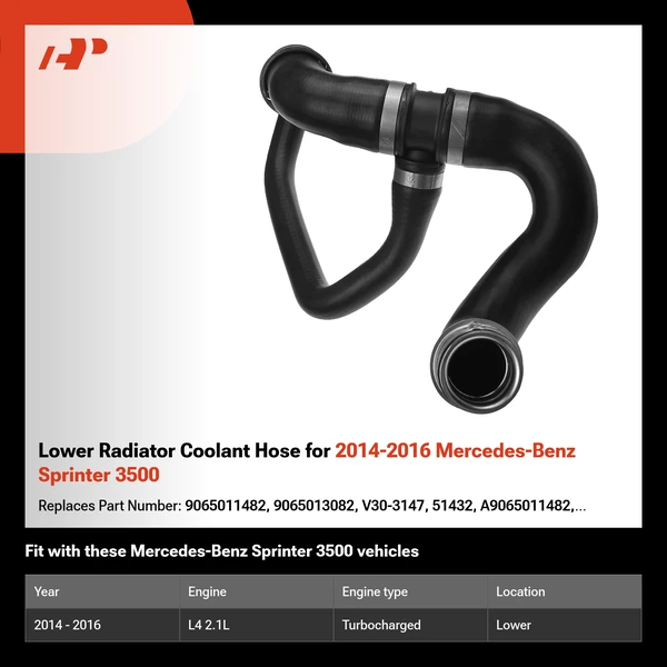 Lower Radiator Coolant Hose for 2014-2016 Mercedes-Benz Sprinter 3500