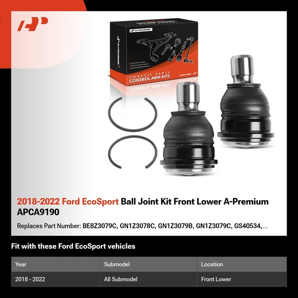 2018-2022 Ford EcoSport Ball Joint Kit Front Lower A-Premium APCA9190