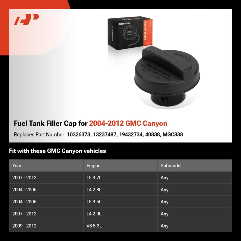 Fuel Tank Filler Cap for 2004-2012 GMC Canyon