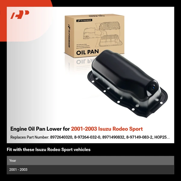 Engine Oil Pan Lower for 2001-2003 Isuzu Rodeo Sport