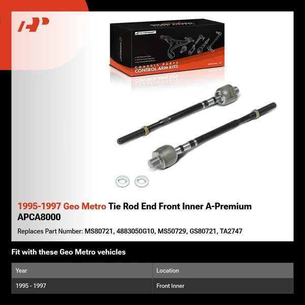1995-1997 Geo Metro Tie Rod End Front Inner A-Premium APCA8000