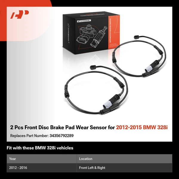 2 Pcs Front Disc Brake Pad Wear Sensor for 2012-2015 BMW 328i