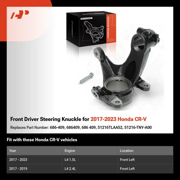 Front Driver Steering Knuckle for 2017-2023 Honda CR-V