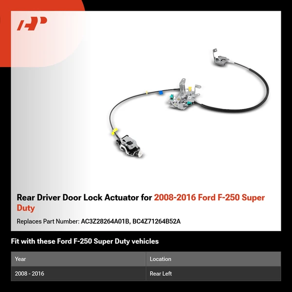 Rear Driver Door Lock Actuator for 2008-2016 Ford F-250 Super Duty