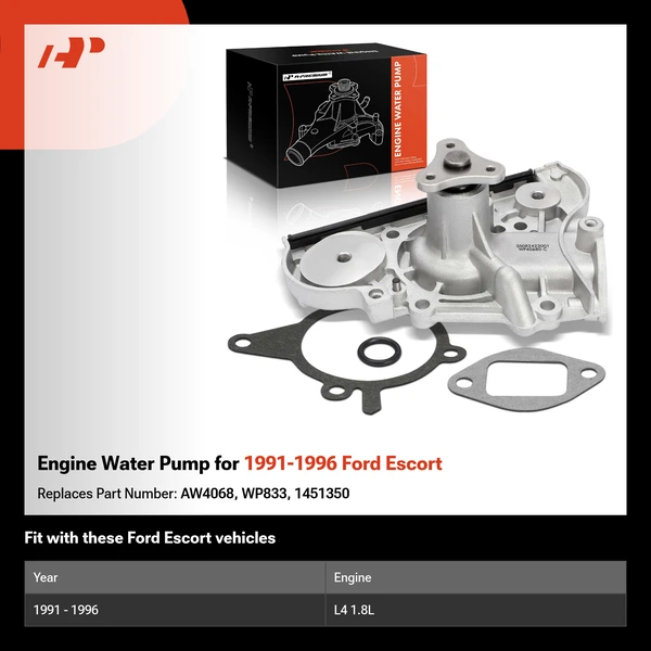 Engine Water Pump for 1991-1996 Ford Escort