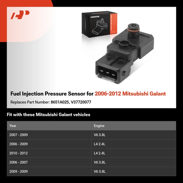 Fuel Injection Pressure Sensor for 2006-2012 Mitsubishi Galant