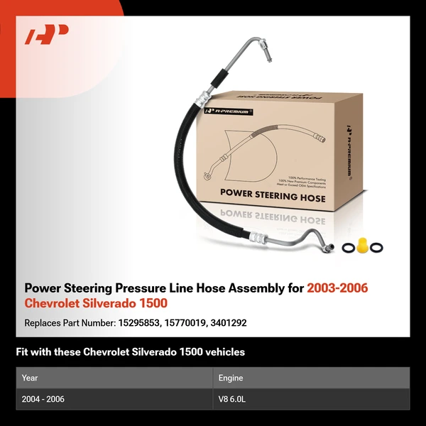 Power Steering Pressure Line Hose Assembly for 2003-2006 Chevrolet Silverado 1500