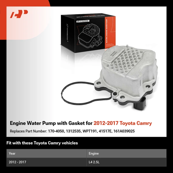 Engine Water Pump with Gasket for 2012-2017 Toyota Camry