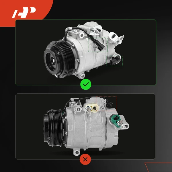 AC Compressor with Clutch with 6-Groove Pulley A-Premium APACC321
