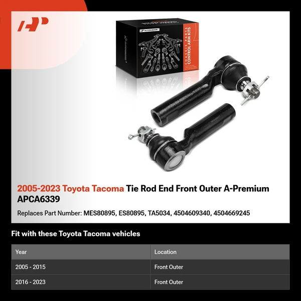 2005-2023 Toyota Tacoma Tie Rod End Front Outer A-Premium APCA6339