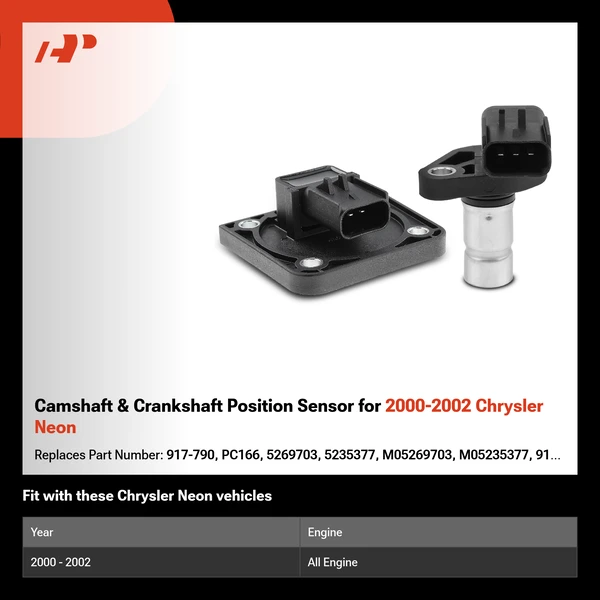 Camshaft & Crankshaft Position Sensor for 2000-2002 Chrysler Neon