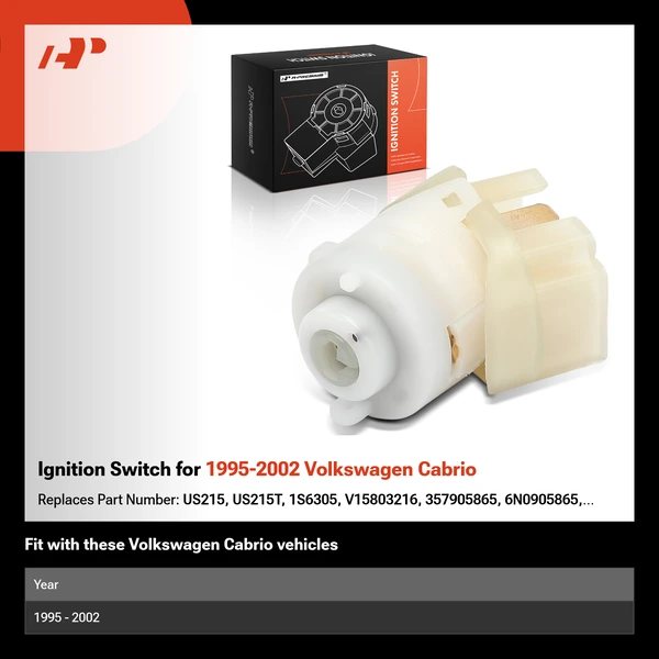 Ignition Switch for 1995-2002 Volkswagen Cabrio