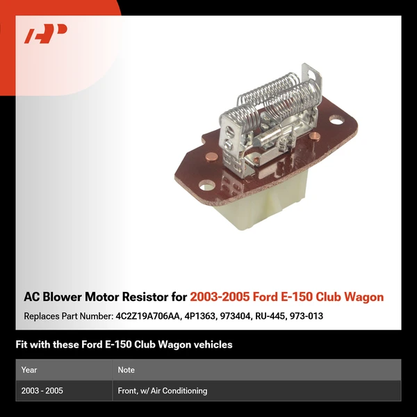 AC Blower Motor Resistor for 2003-2005 Ford E-150 Club Wagon