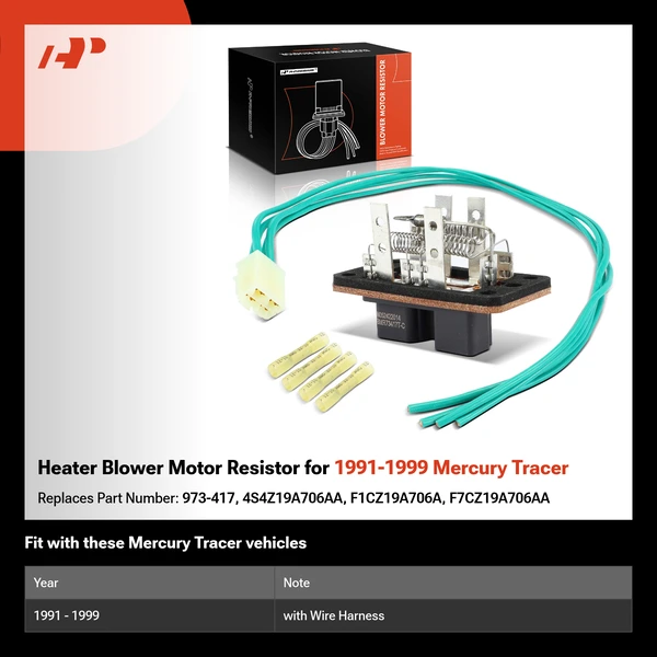 Heater Blower Motor Resistor for 1991-1999 Mercury Tracer