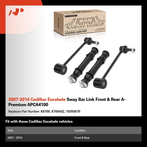 2007-2016 Cadillac Escalade Sway Bar Link Front & Rear A-Premium APCA4100