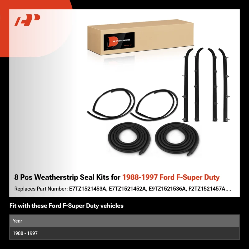 8 Pcs Weatherstrip Seal Kits for 1988-1997 Ford F-Super Duty