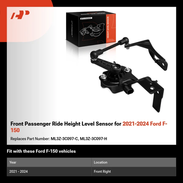 Front Passenger Ride Height Level Sensor for 2021-2024 Ford F-150