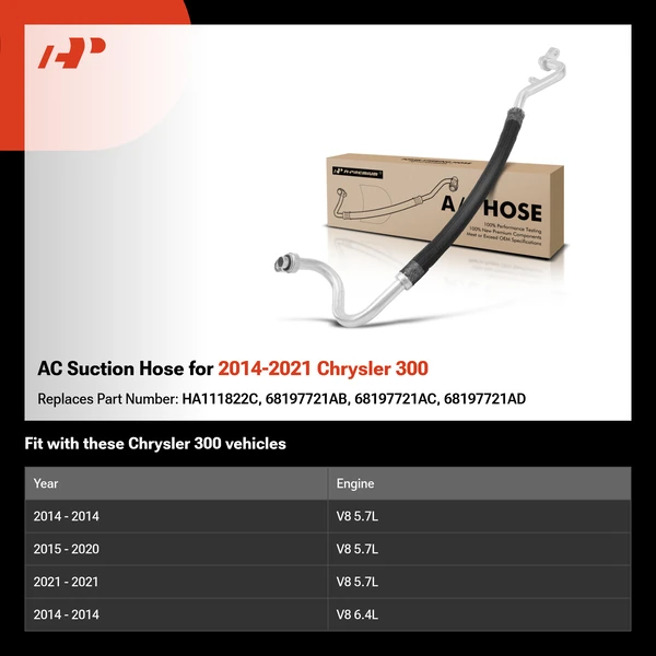 AC Suction Hose for 2014-2021 Chrysler 300