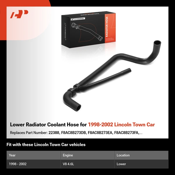 Lower Radiator Coolant Hose for 1998-2002 Lincoln Town Car