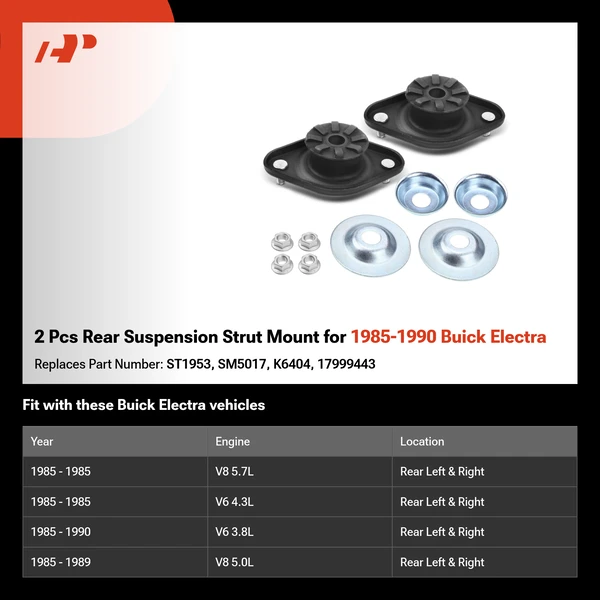 2 Pcs Rear Suspension Strut Mount for 1985-1990 Buick Electra