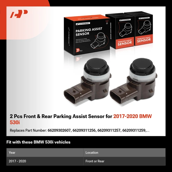 2 Pcs Front & Rear Parking Assist Sensor for 2017-2020 BMW 530i