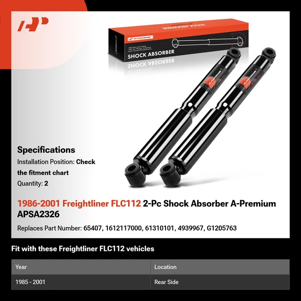 1986-2001 Freightliner FLC112 2-Pc Shock Absorber A-Premium APSA2326