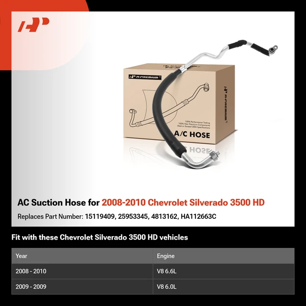 AC Suction Hose for 2008-2010 Chevrolet Silverado 3500 HD