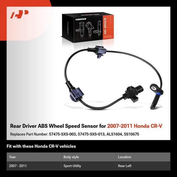 Rear Driver ABS Wheel Speed Sensor for 2007-2011 Honda CR-V