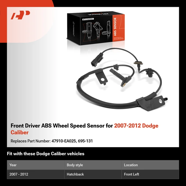Front Driver ABS Wheel Speed Sensor for 2007-2012 Dodge Caliber