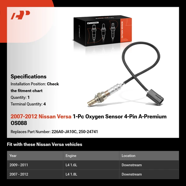 2007-2012 Nissan Versa 1-Pc Oxygen Sensor 4-Pin A-Premium OS088