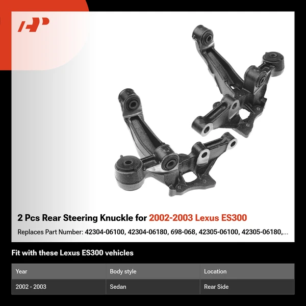 2 Pcs Rear Steering Knuckle for 2002-2003 Lexus ES300