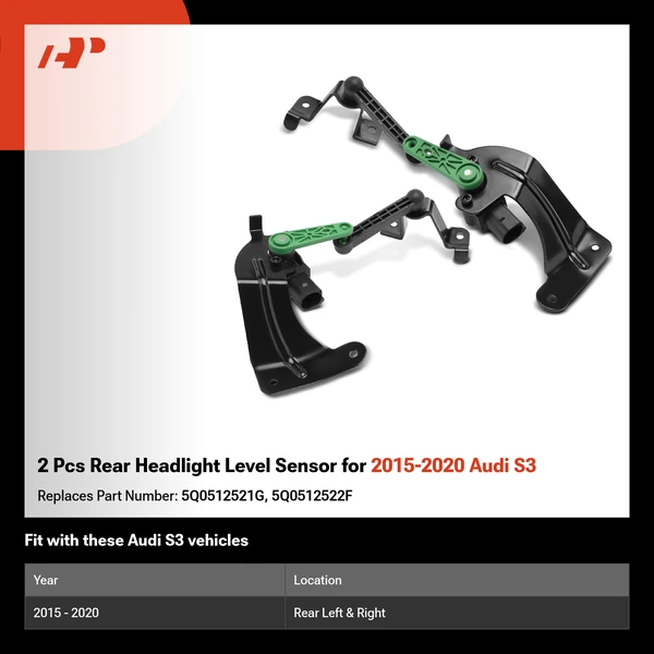 2 Pcs Rear Headlight Level Sensor for 2015-2020 Audi S3