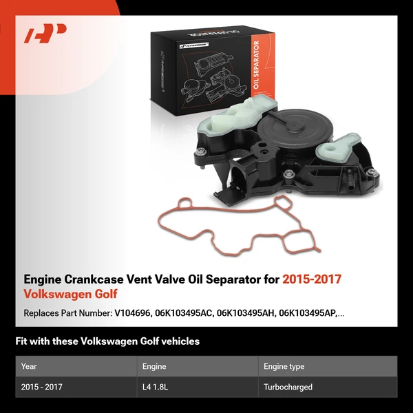 Engine Crankcase Vent Valve Oil Separator for 2015-2017 Volkswagen Golf