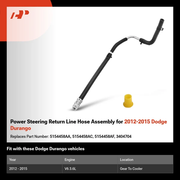 Power Steering Return Line Hose Assembly for 2012-2015 Dodge Durango