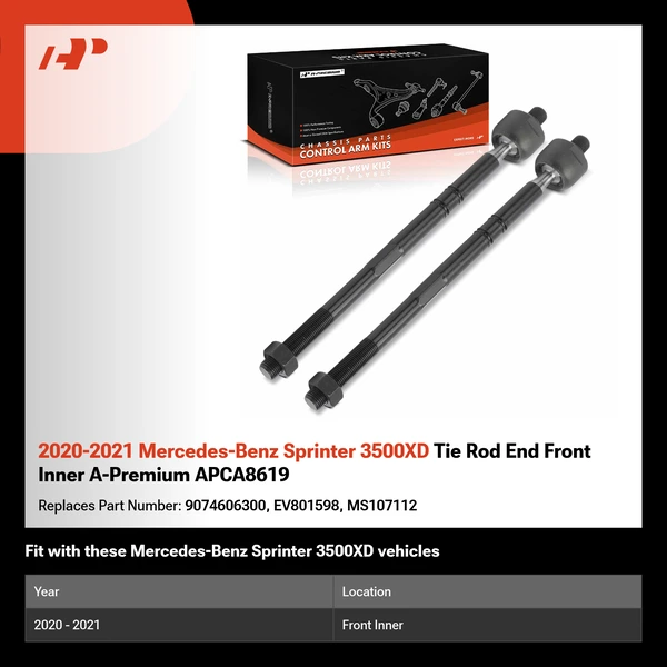 2020-2021 Mercedes-Benz Sprinter 3500XD Tie Rod End Front Inner A-Premium APCA8619