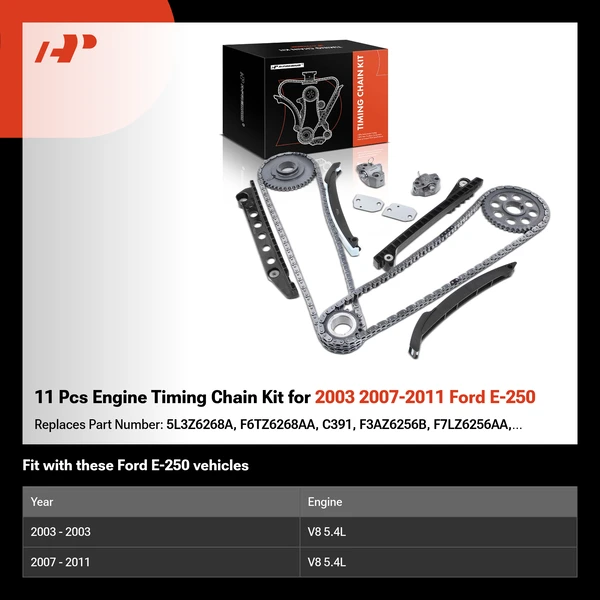 11 Pcs Engine Timing Chain Kit for 2003 2007-2011 Ford E-250