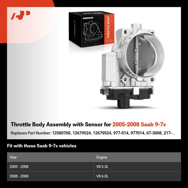 Throttle Body Assembly with Sensor for 2005-2008 Saab 9-7x