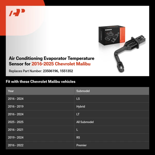 Air Conditioning Evaporator Temperature Sensor for 2016-2025 Chevrolet Malibu