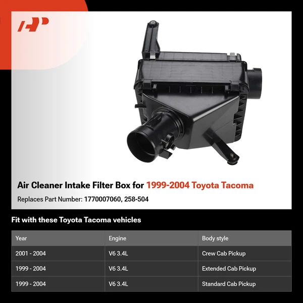 Air Cleaner Intake Filter Box for 1999-2004 Toyota Tacoma