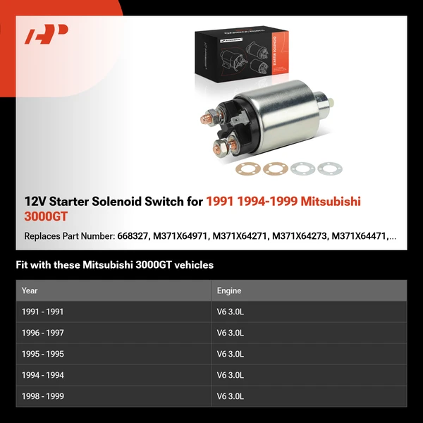 12V Starter Solenoid Switch for 1991 1994-1999 Mitsubishi 3000GT