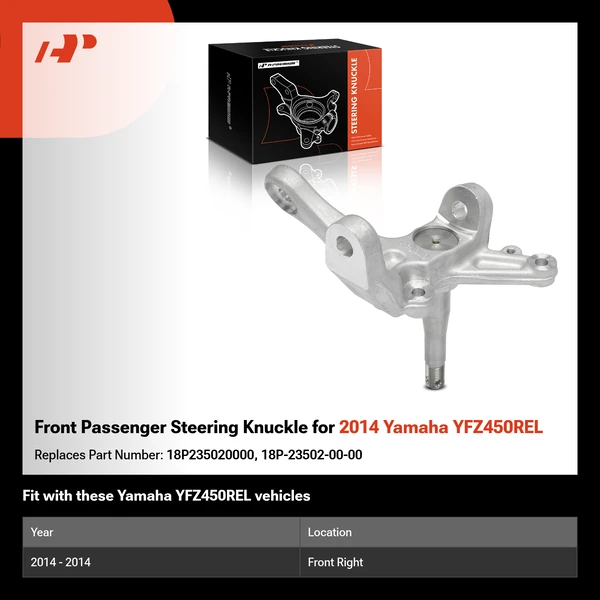 Front Passenger Steering Knuckle for 2014 Yamaha YFZ450REL