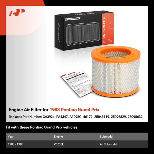 Engine Air Filter for 1988 Pontiac Grand Prix