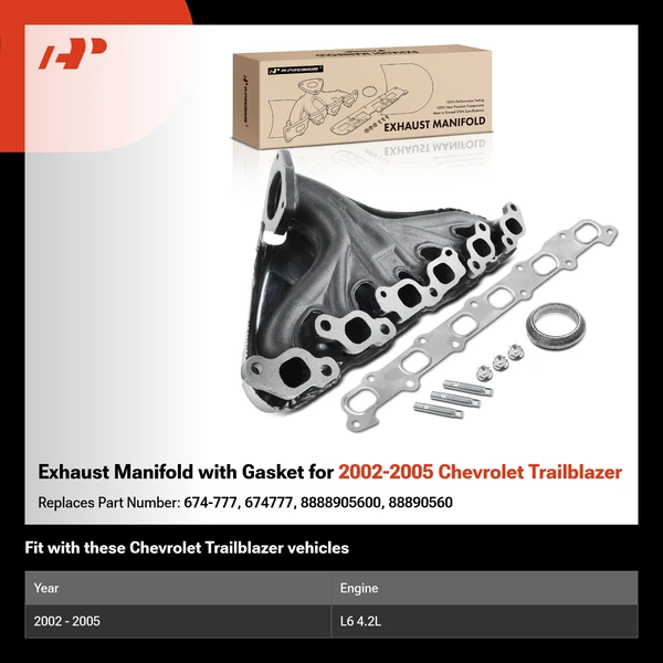Exhaust Manifold with Gasket for 2002-2005 Chevrolet Trailblazer
